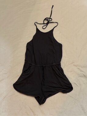BDG Black Halter Tie Romper